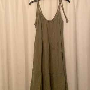 Green midi dress with tie straps